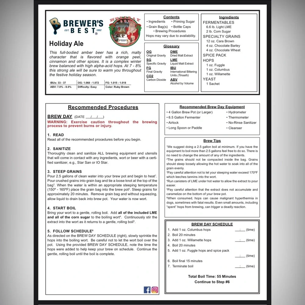 Brewers Best Beer Ingredient Kit - Holidays Ale - Picture 4 of 8